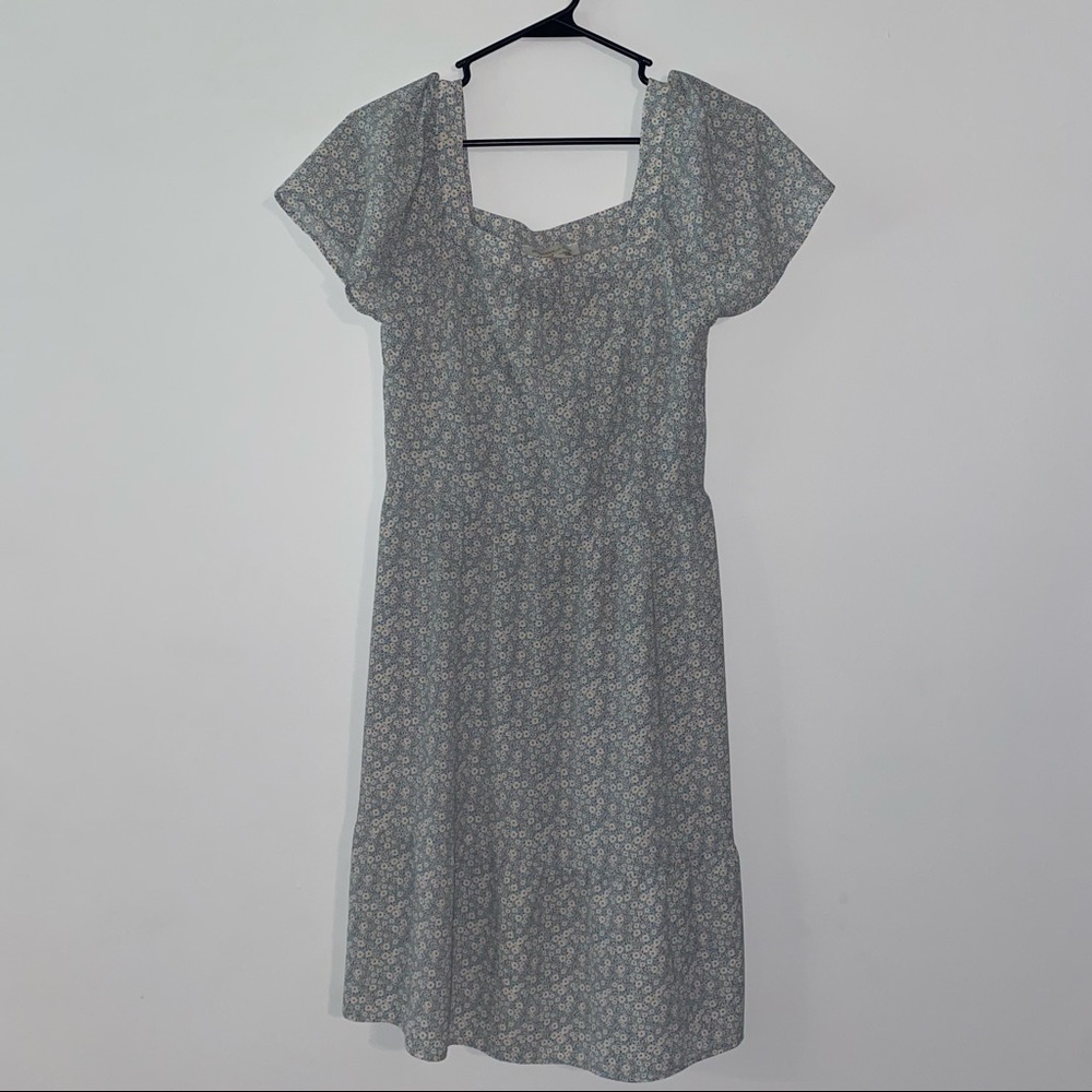 Monteau Los Angeles Square Neck Ditsy Floral Pastel Mini Dress